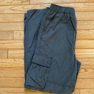 Dark gray pull on cargo pants for teen boys